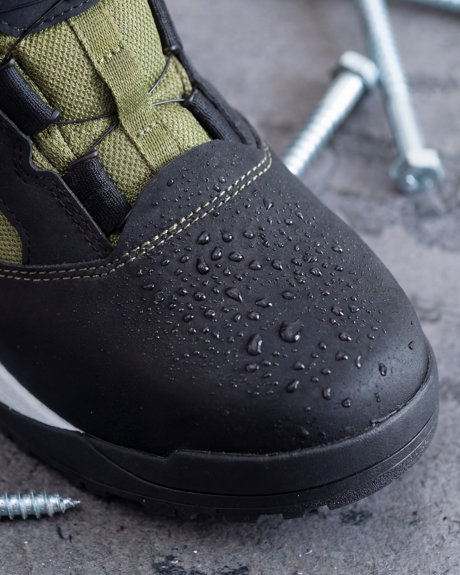 Close-up of the Murcia 6-inch Steel Toe Work Boot steel toe area