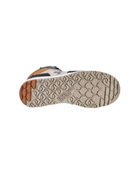 Outsole tread view of the STRAUSS Murcia 6-inch Steel Toe Work Boot in Black, Dolphin gray, and Almond brown
