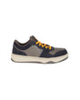 STRAUSS Eindhoven Steel Toe Work Shoe in Nero blue and Stone gray, side profile view