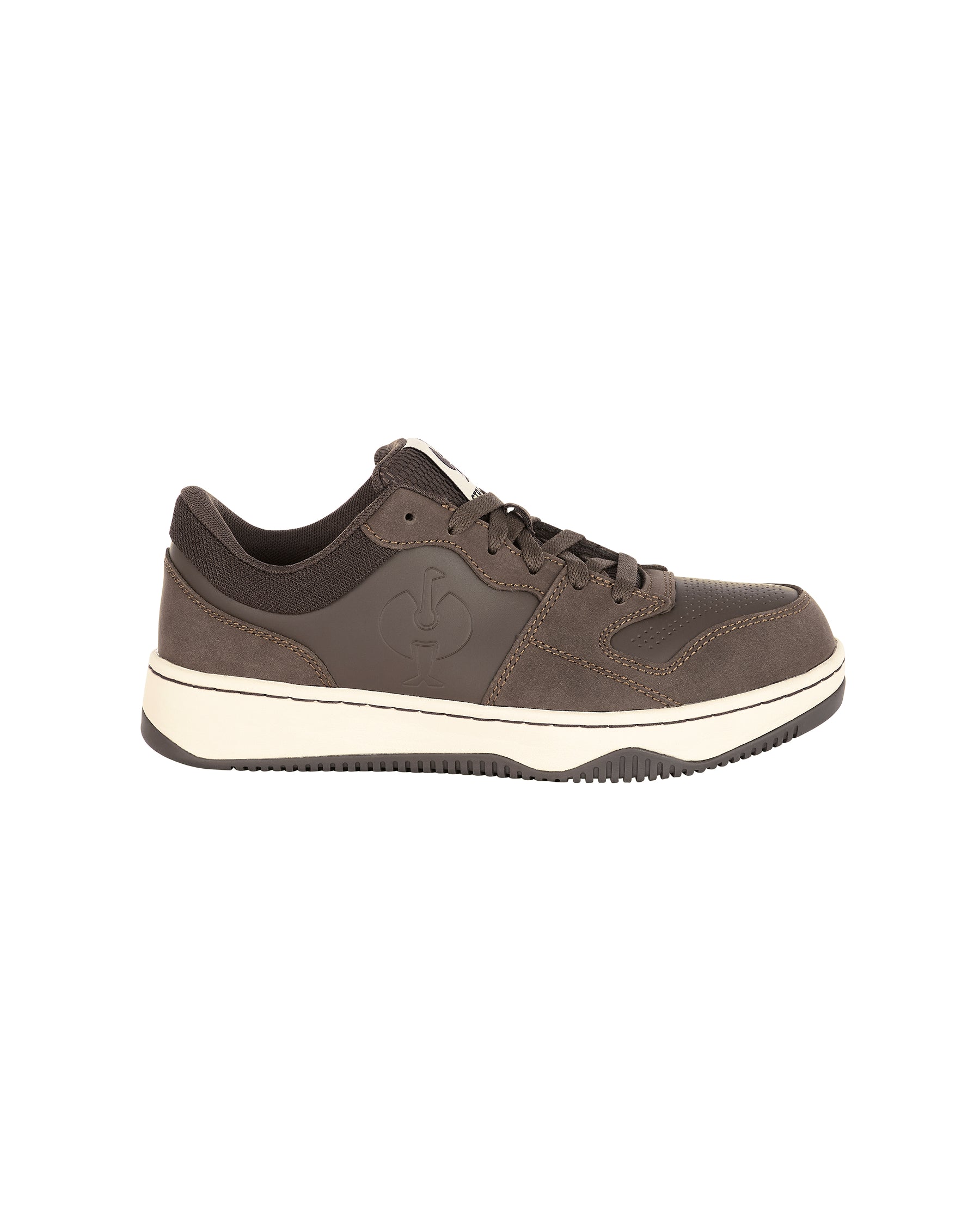 STRAUSS Eindhoven Steel Toe Work Shoe in Chestnut, side profile view