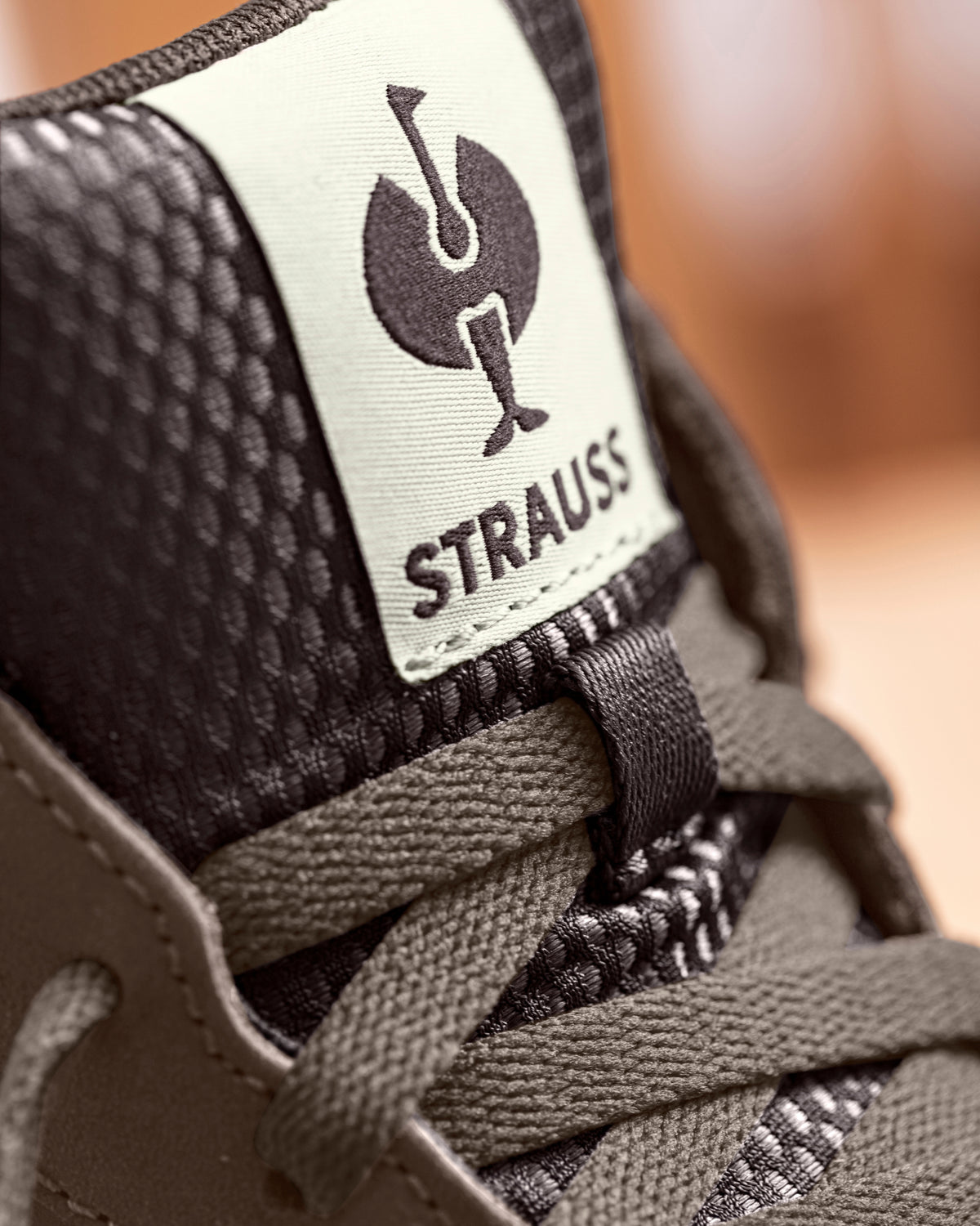 STRAUSS Eindhoven Steel Toe Work Shoe in Chestnut shown in use on the job