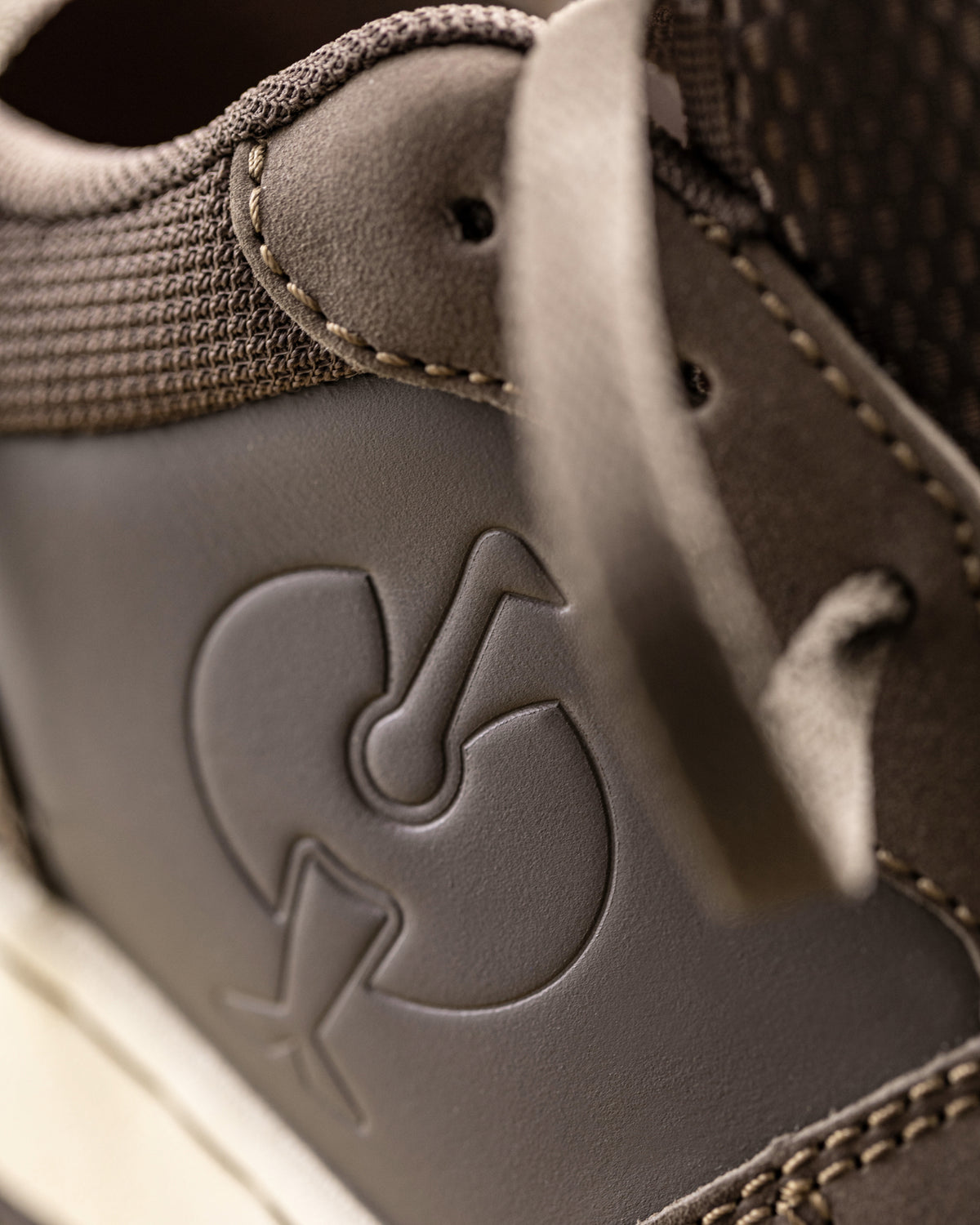 Close-up of the Chestnut Eindhoven Steel Toe Work Shoe upper
