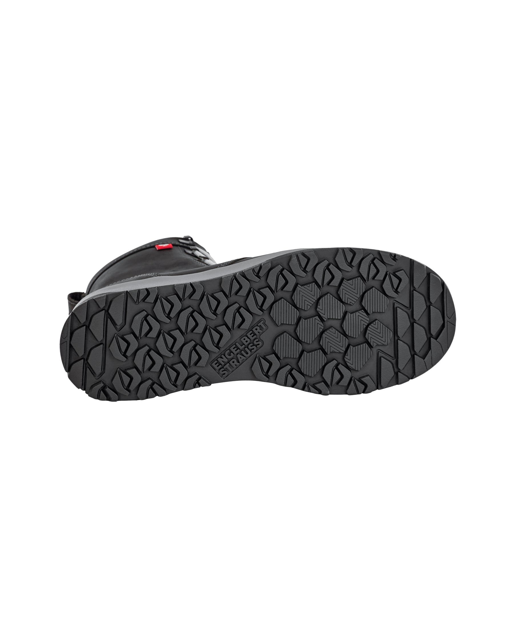 Outsole tread view of the STRAUSS Omaha 6-inch Steel Toe Work Boot in Black