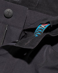 Close-up of waistband details on Utility Cargo Work Pants in black