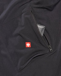 Close-up of reinforced fabric and seams on Utility Cargo Work Pants in black