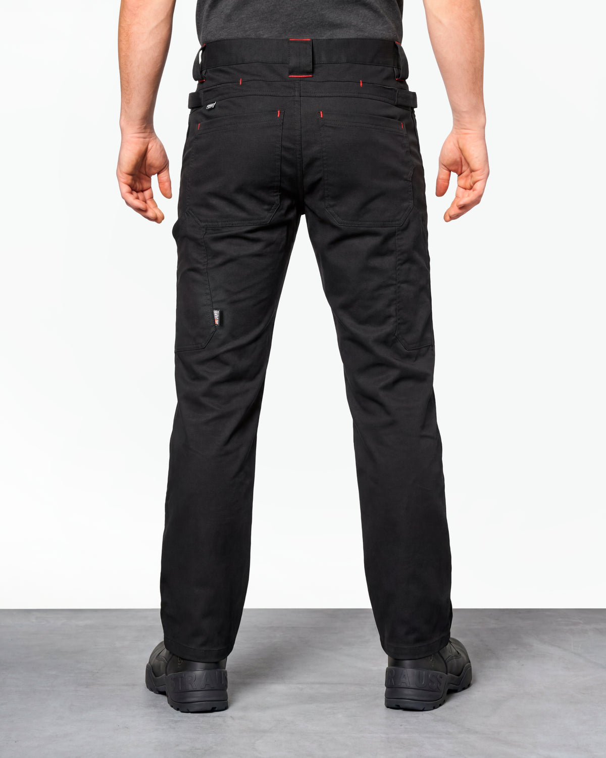 STRAUSS 1620 Multipocket Pants in meteorite worn by a model, rear view