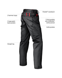 Feature view of STRAUSS 1620 Multipocket Pants in meteorite, showing multipocket storage details