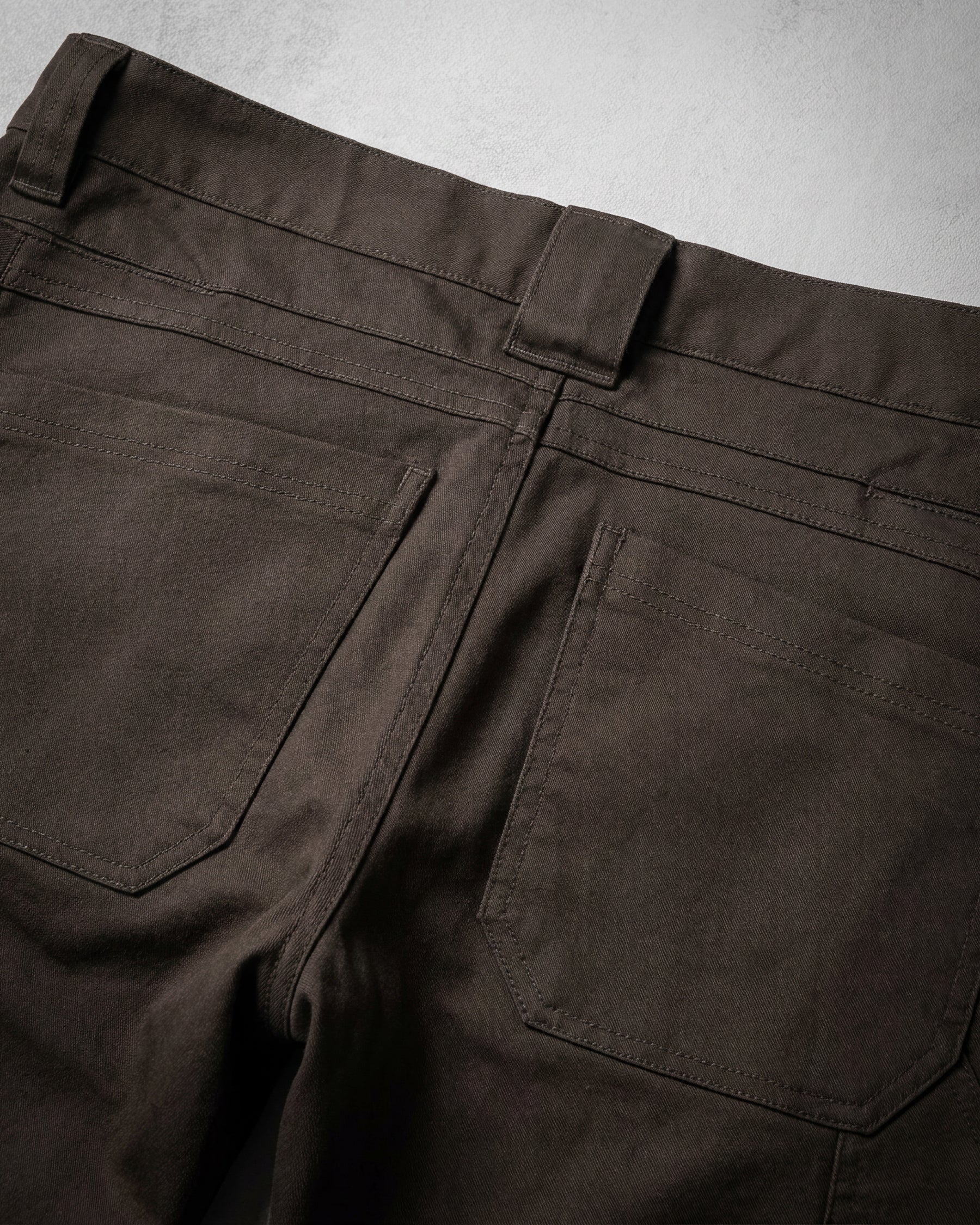 Close-up of fabric and seam construction on STRAUSS 1620 Worker Pants in moon gray