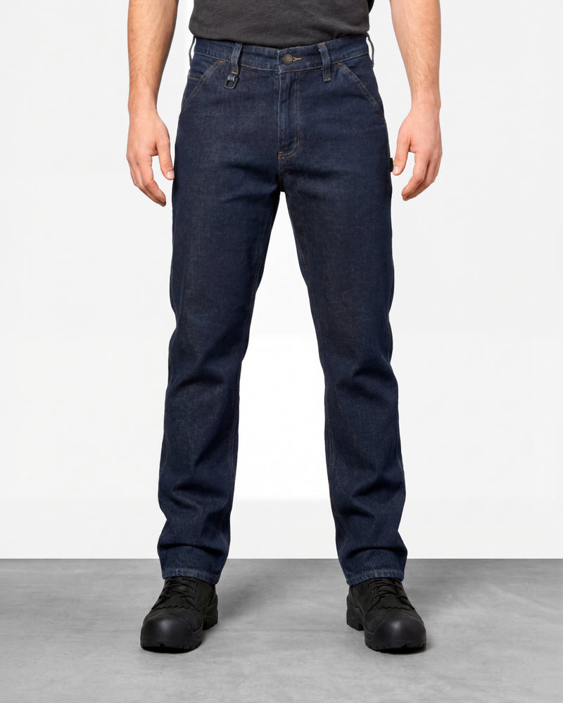 Carpenter Jeans e.s.iconic in dark wash worn by a model, front view