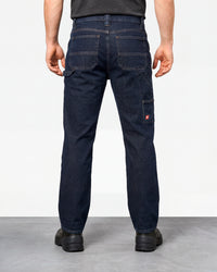 Carpenter Jeans e.s.iconic in dark wash worn by a model, rear view