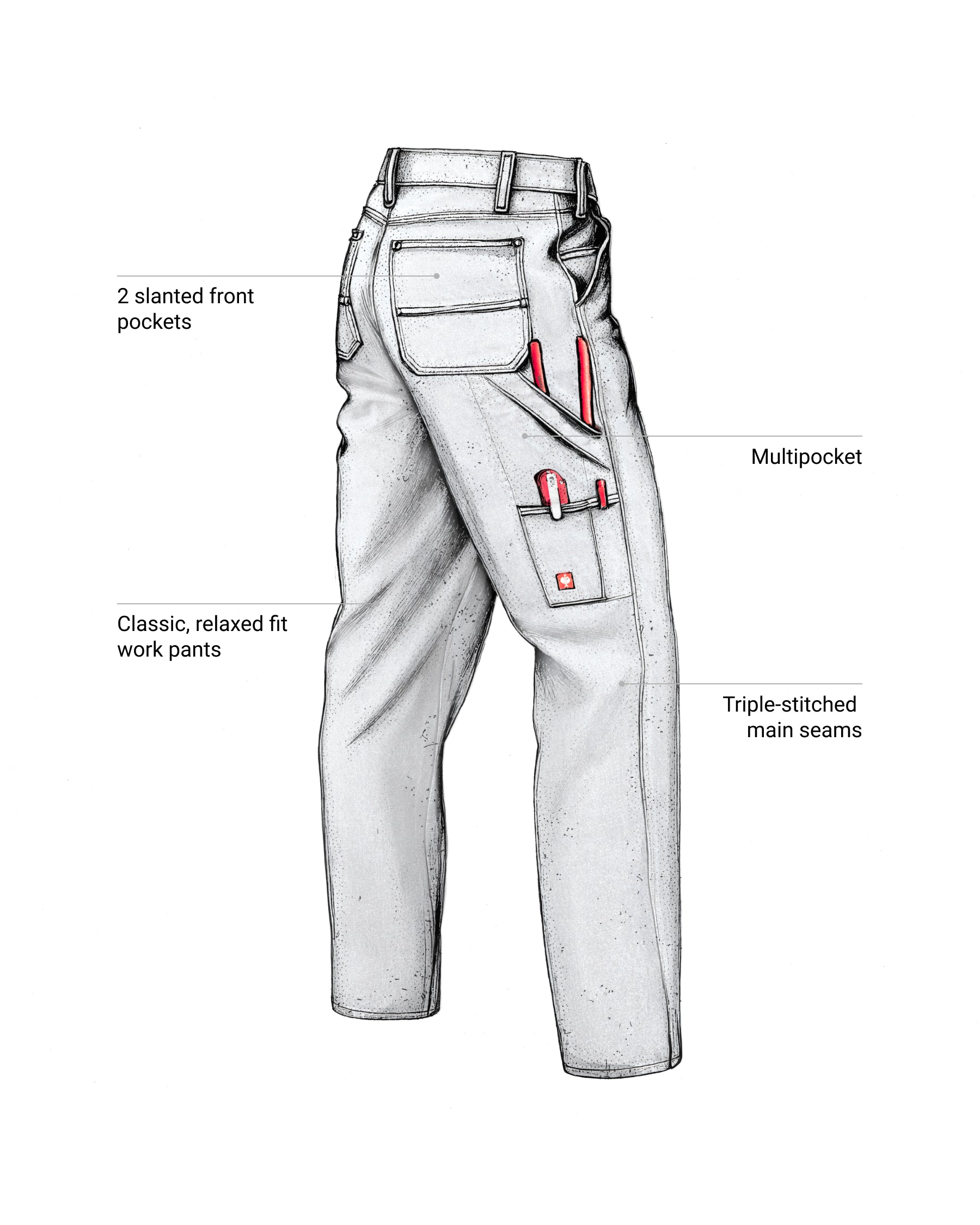 Feature view of Carpenter Jeans e.s.iconic in white, showing denim and pocket details