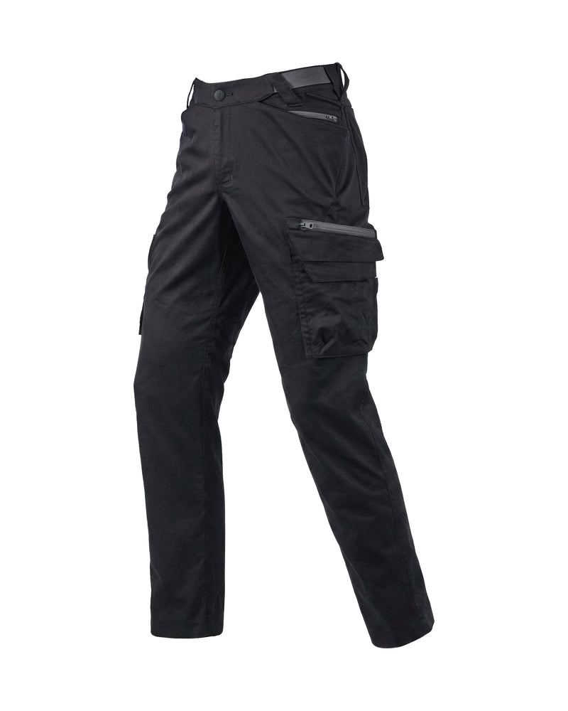 STRAUSS Cargo Pants e.s.trail pure in black/carbon gray, front view