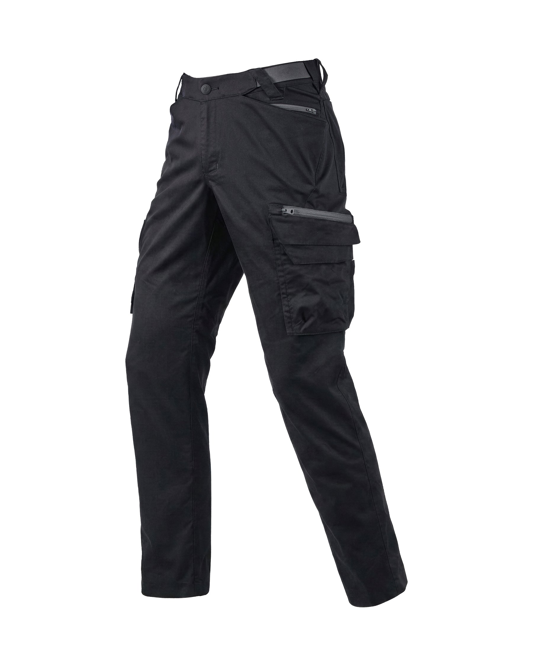 STRAUSS Cargo Pants e.s.trail pure in black/carbon gray, front view