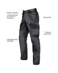 Feature view of Cargo Pants e.s.trail pure in black/carbon gray, showing cargo pocket details