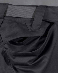 Close-up of cargo pocket details on Women's Cargo Work Pants e.s.trail pure in black/carbon gray