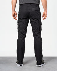 Cargo Pants e.s.trail in black worn by a model, rear view