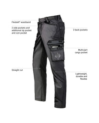 Feature view of Cargo Pants e.s.trail in black, showing cargo pocket details
