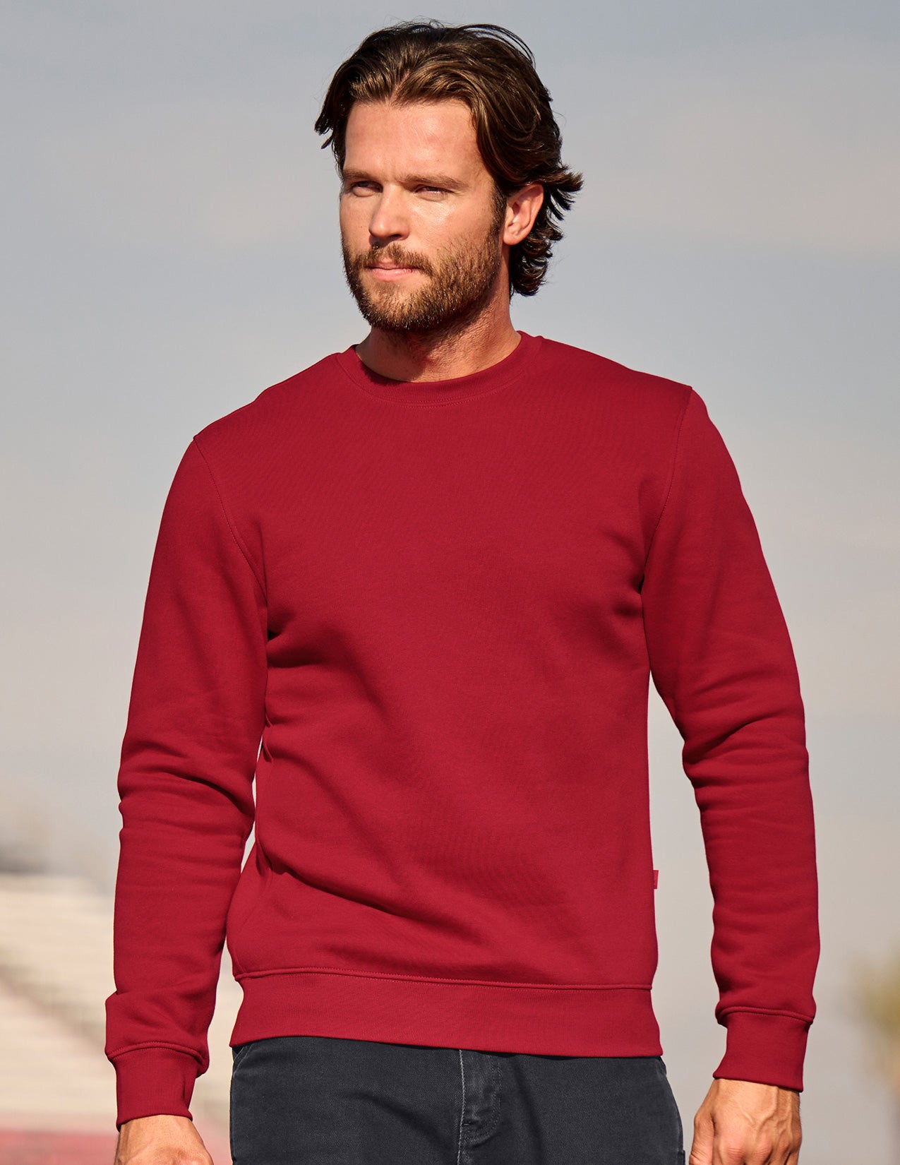 Cotton Poly Crew Neck Sweatshirt | Strauss