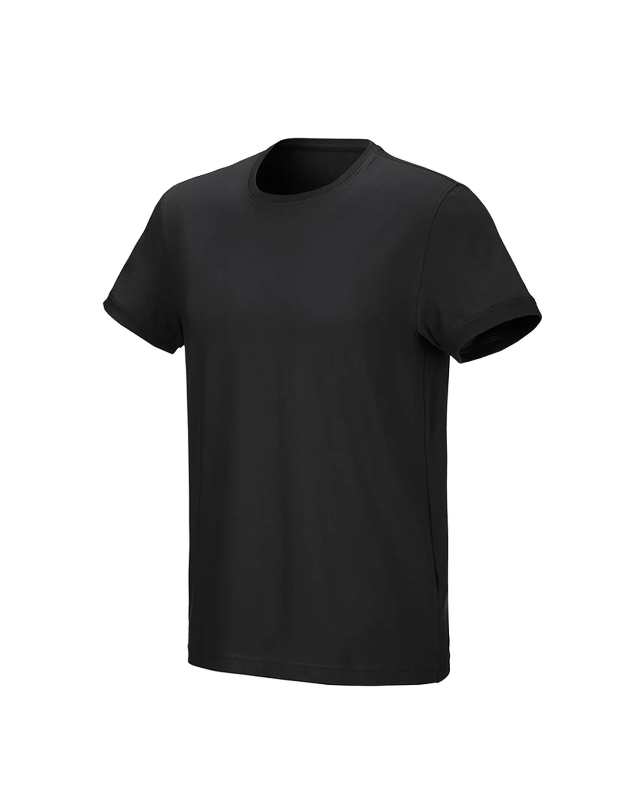 Black t-shirt on a white background