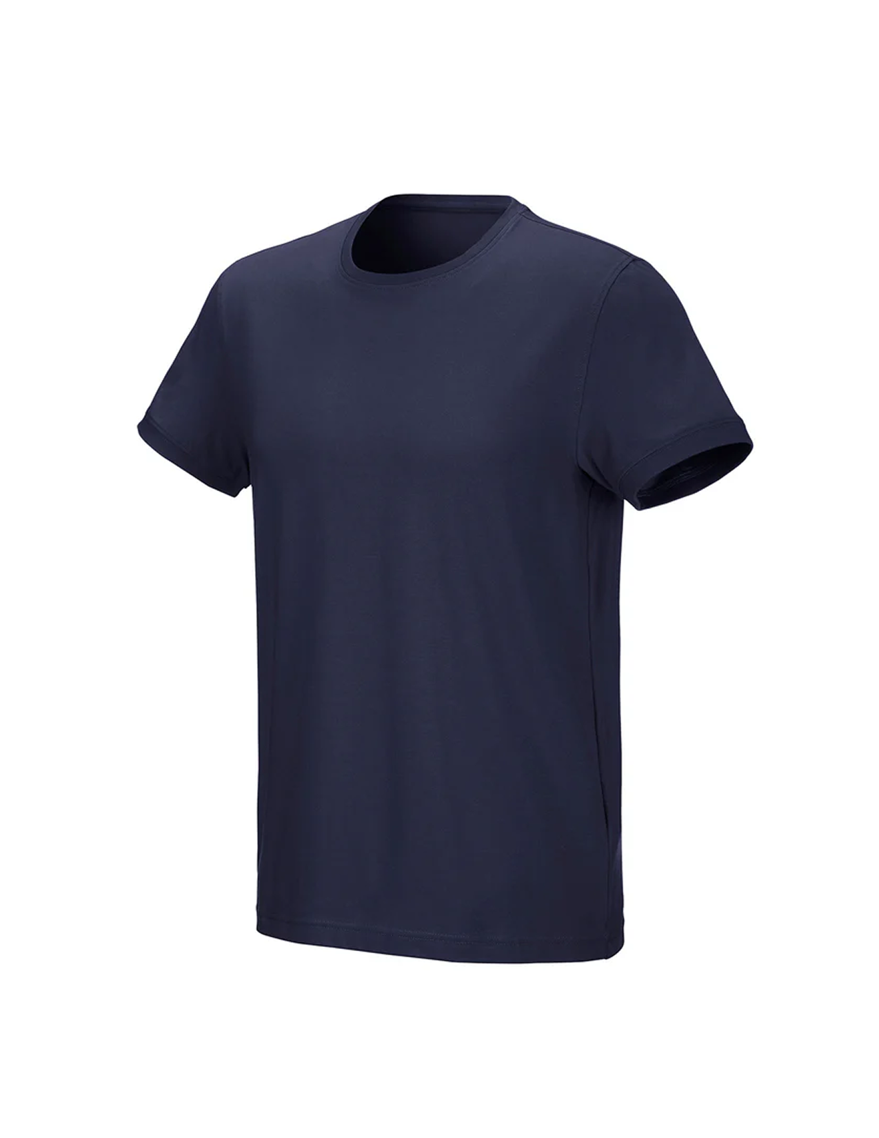 Navy blue t-shirt on a white background