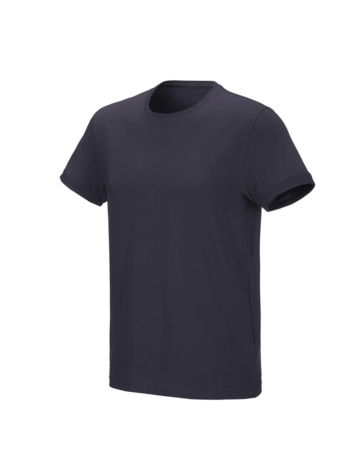 Navy blue t-shirt on a white background