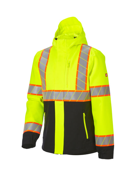 High Visibility Waterproof Jacket Class 2 neon yellow black