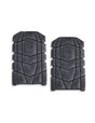 Pair of black protective pads on a white background