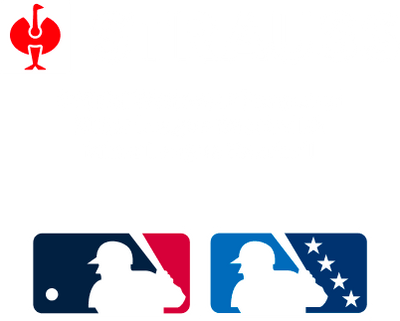 Logo for Strauss with text: Official Workwear Partner of Major League Baseball & Minor League Baseball. Below are MLB and Minor League Baseball logos.