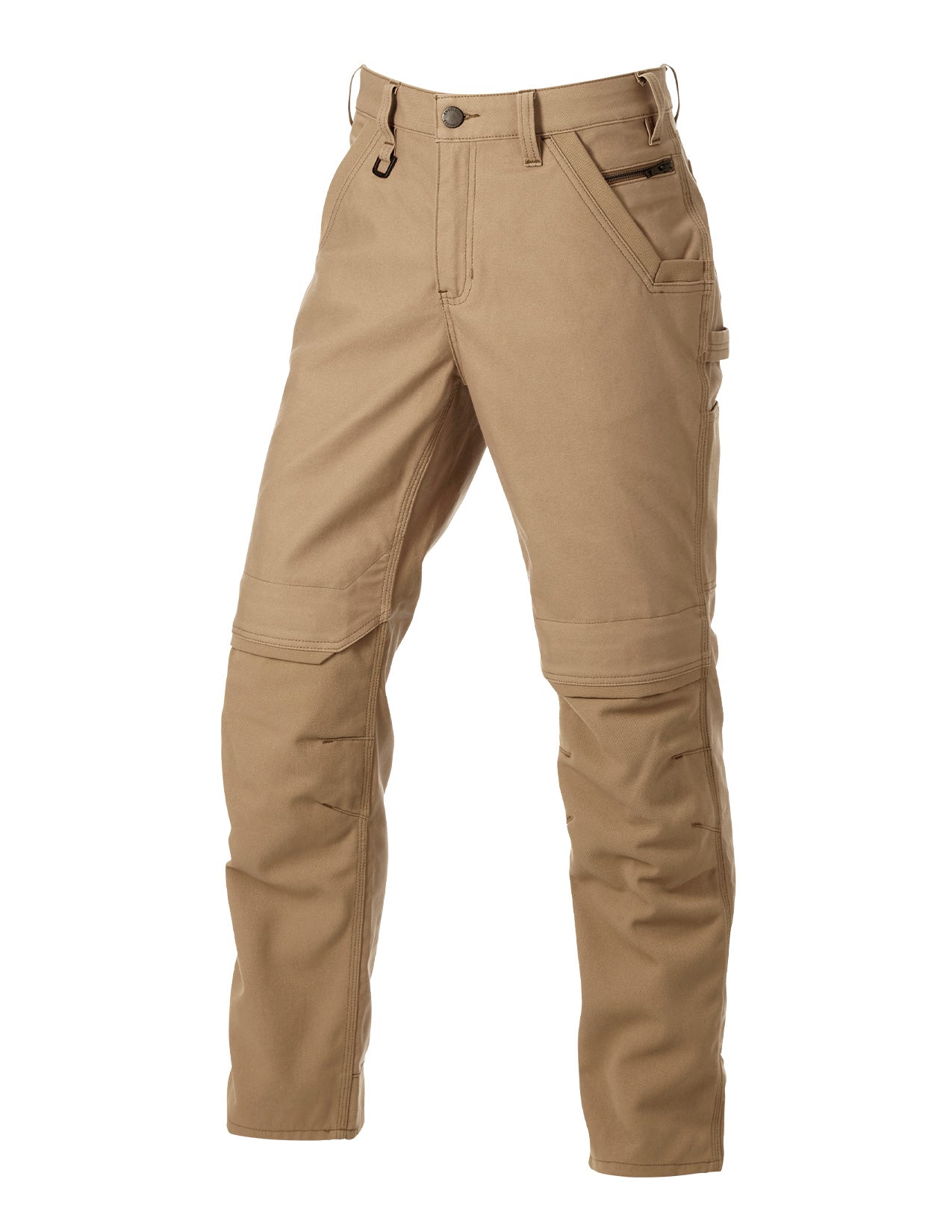 Match Men's Straight-Fit Flat-Front Work Pants - Breathable Chino Style, 29W Mud Color