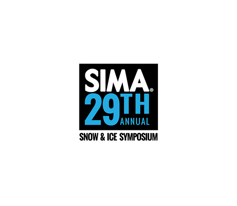 Logo for the 29th Annual SIMA Snow & Ice Symposium on a white background