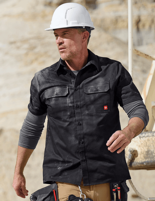 a man wearing a hard hat