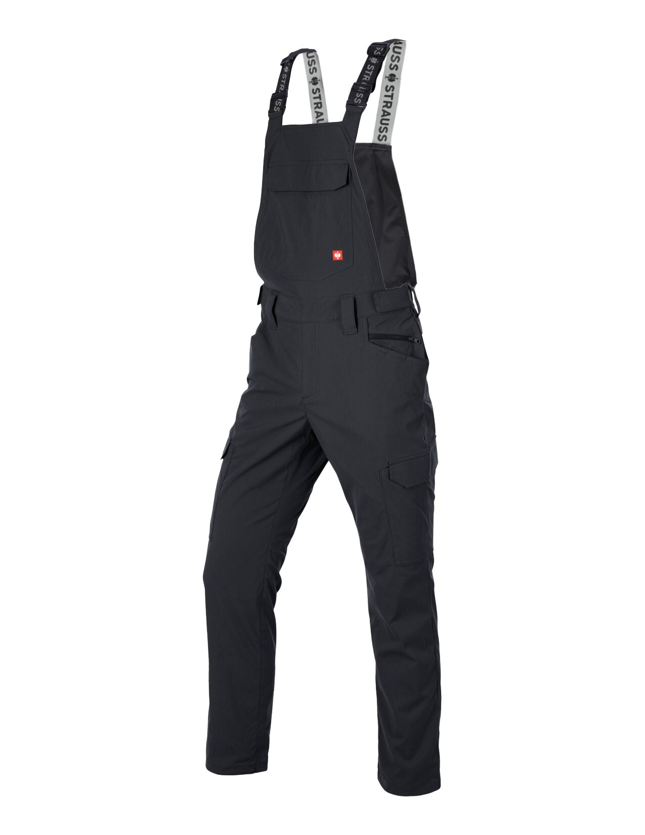 Stretch Ripstop Cargo Work Bib Overall e.s.t:aktik in black