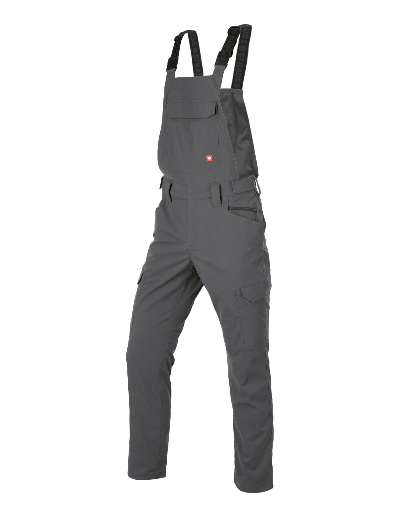 Carbon Grey Stretch Ripstop Cargo Work Bib Overalls e.s.t:aktik
