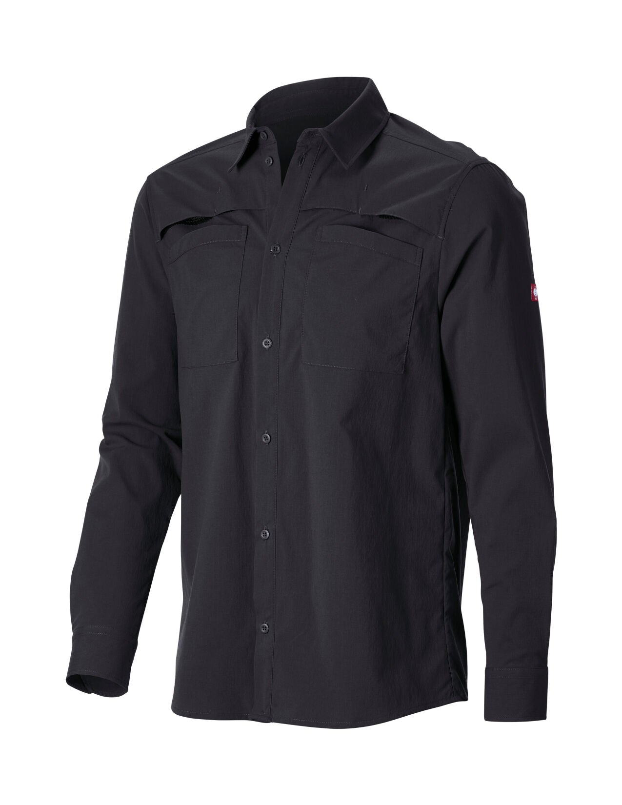 Stretch Ripstop Long Sleeve Work Shirt e.s.t:aktik in black
