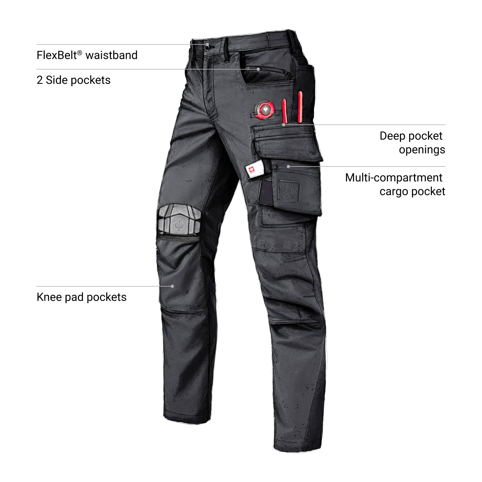 Cargo Work Pants e.s.motion ten | Strauss