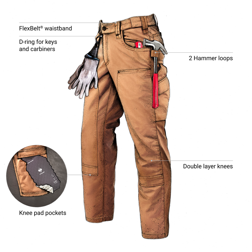 Double Front Twill Cargo Work Pants e.s.e:pic | Strauss