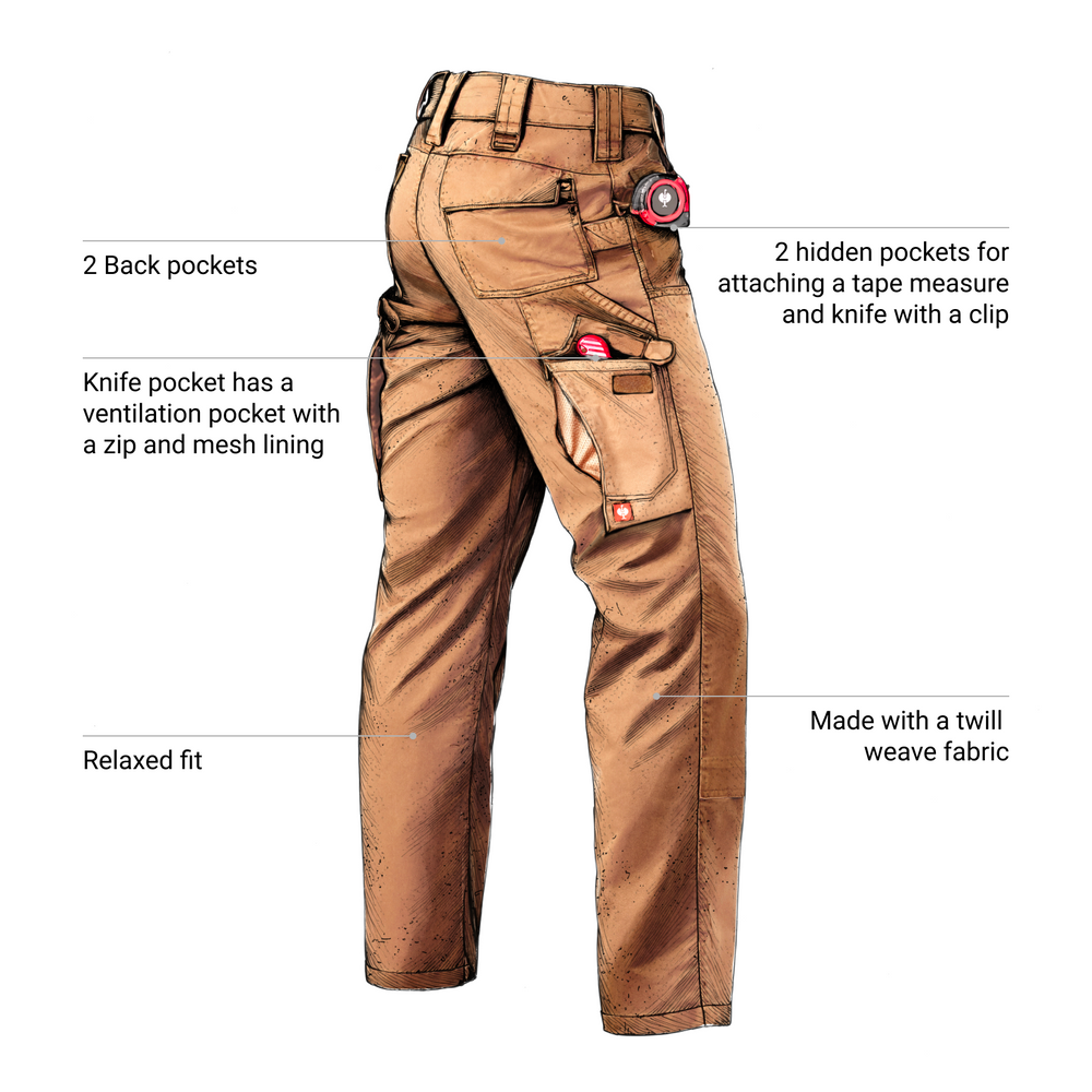 Double Front Twill Cargo Work Pants e.s.e:pic | Strauss
