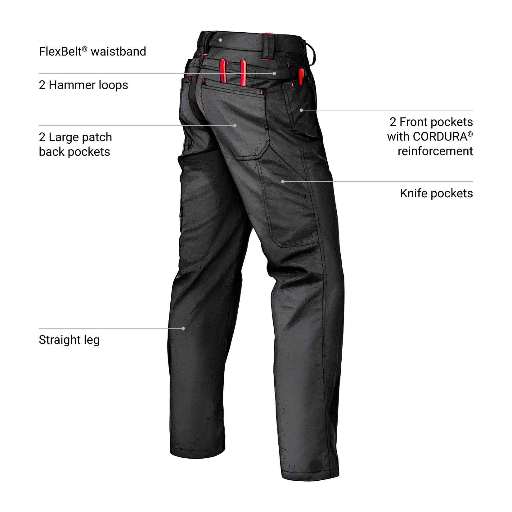 スーツ OVY W polyester pants STRAUSS X 1620 Multipocket Pants | Strauss