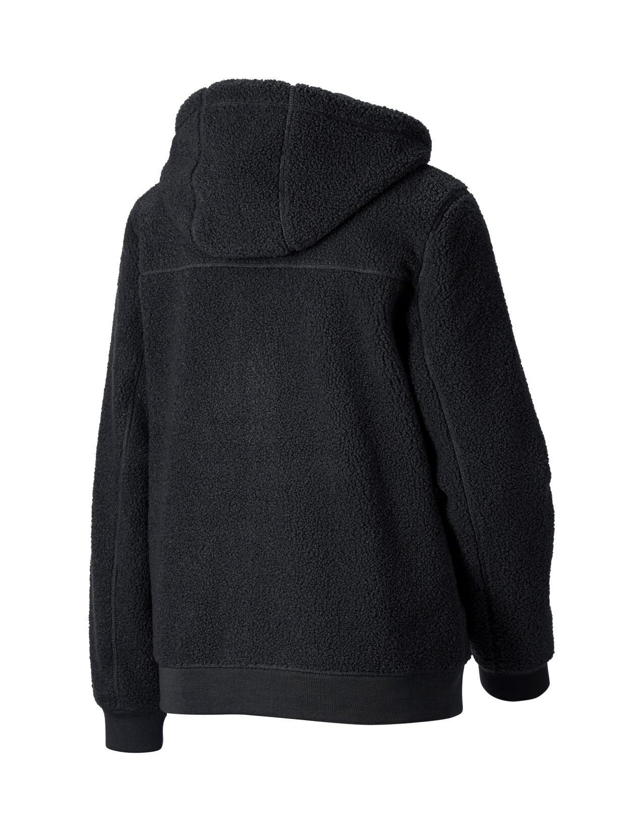 Women's Hooded Sherpa Fleece Jacket e.s.e:pic, black