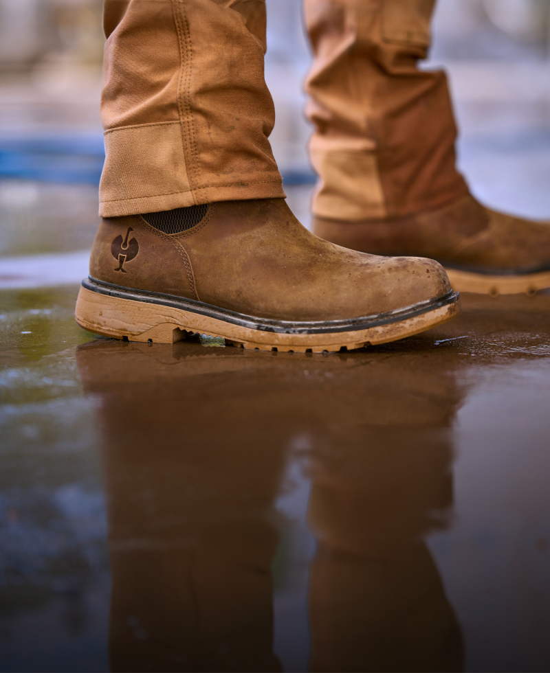 A pair of Woodford Mid Safety Toe Chelsea Boot