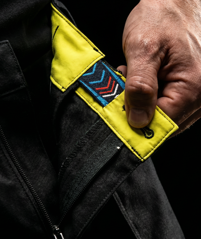 STRAUSS e.s.motion 2020 Cargo Work Pants on a clean product feature card.
