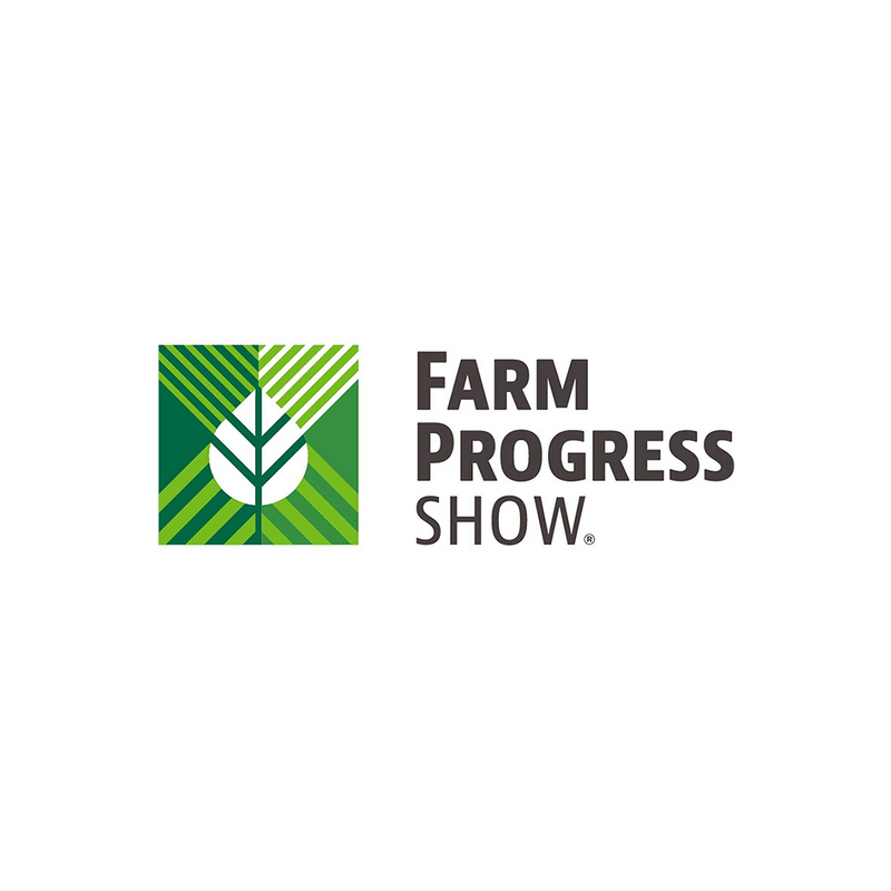 Logo of the Farm Progress Show with green and white design on a white background