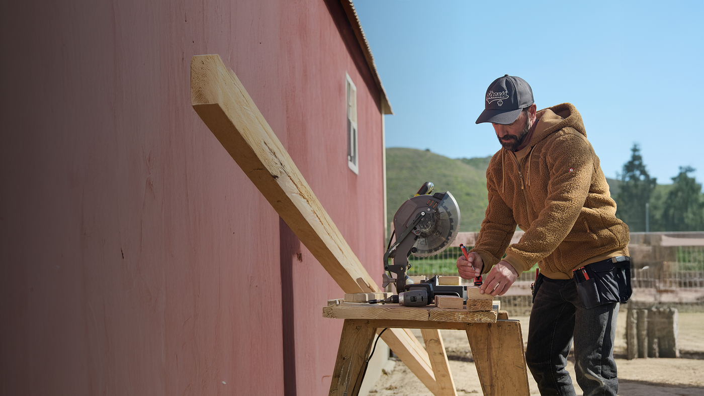 A man working on a workbench