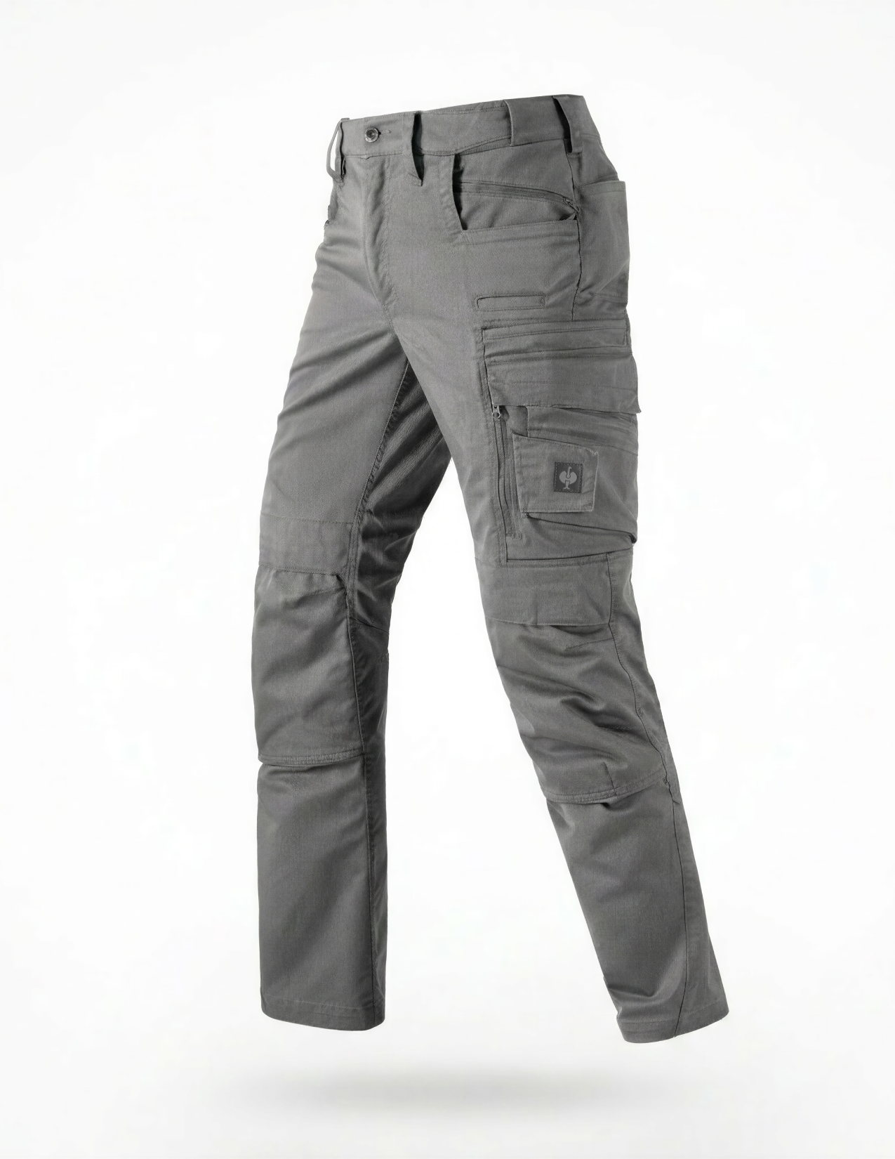 Gray tactical pants on a white background