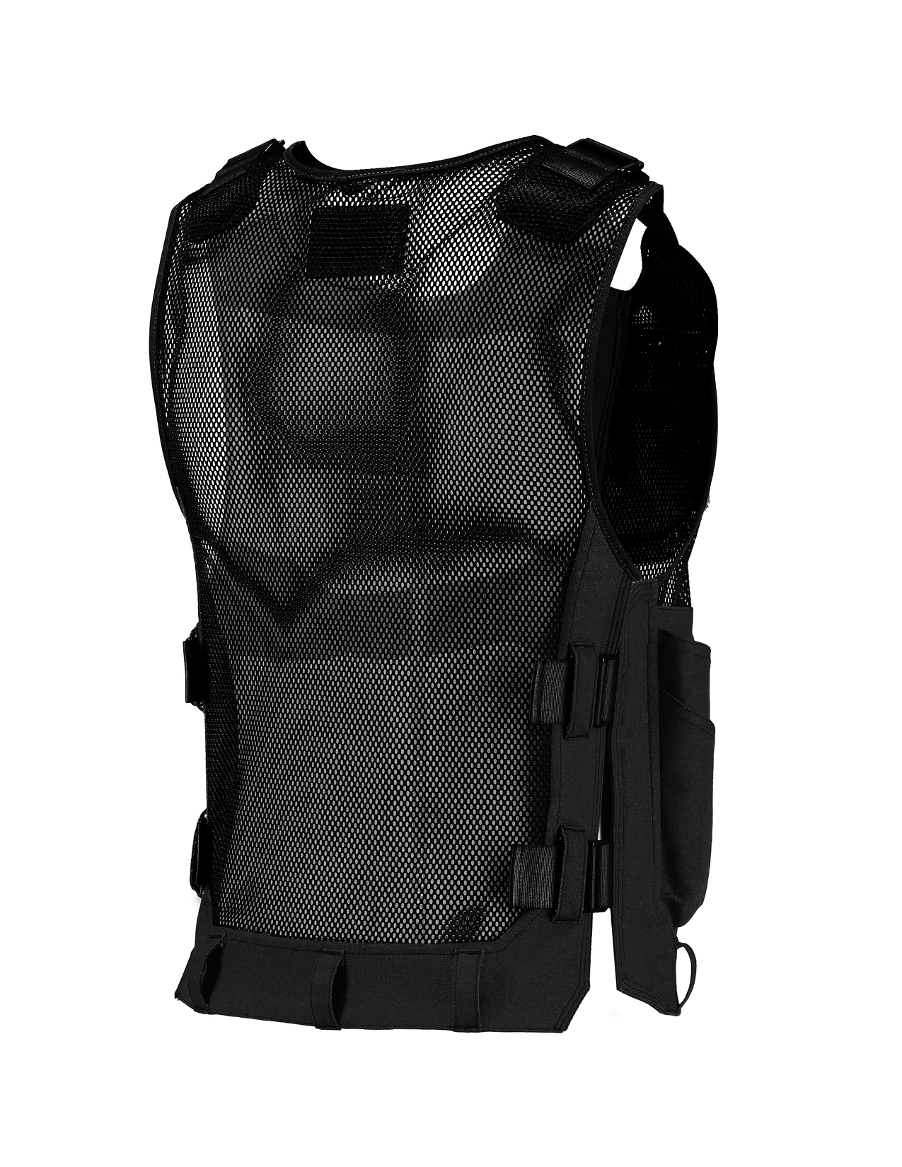 Black tool vest on a white background